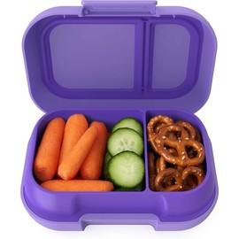 Snack - 2 Compartment Leak-Proof Bento-Style Food Storage for Snacks and Small Meals, Easy-Open Latch, Dishwasher Safe - Color: Red/Royal
