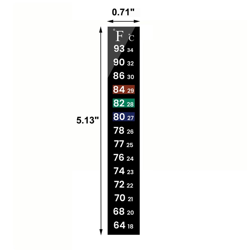 AQUANEAT 6 PCS Aquarium Thermometer Strips, Fish Tank Thermometer Sticker,