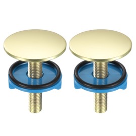 uxcell 2pcs Kitchen Faucet Hole Cover Copper, 2" Sink Hole for 0.5"-1.6" Plate Cover Stopper Cover Blanking Tap Hole Plug for Kitchen Bathroom, Matte Gold