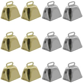 XGNG 50PCS Gold and Silver Crafts Christmas Small Cowbells Mini Cow Bells for Birthday Wedding Party Christmas Dog Cat Decor