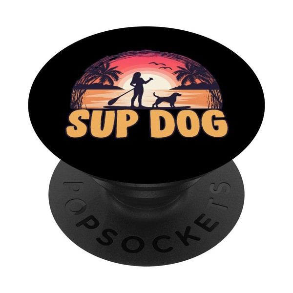 Funny Paddleboard Dog Puppy SUP Stand Up Paddle Board PopSockets