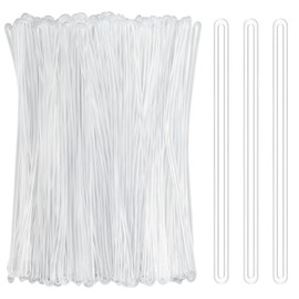 koorito 60 Pack Luggage Loop Straps Clear Plastic Luggage Tag Straps 6 Inch Worm Loops for Luggage Tags, Bag Tags