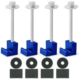 Newace Truck Tool Box Mouting Kit Pickup Toolbox Tie Downs Aluminum Alloy J Hooks with Rust-free 304 Stainless Steel Screws and Washers(4 Packs,Blue)