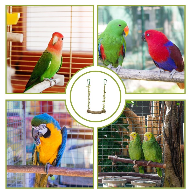 1 Piece Budgie Swing, Bird Toy for Budgies, Natural Perch