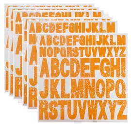 Starboling Letter Stickers,2 Inch+1 Inch Orange Alphabet Sticker,Self Adhesive Vinyl for Crafts Outdoor Sign Wall Mailbox Windows Doors Car posterboard