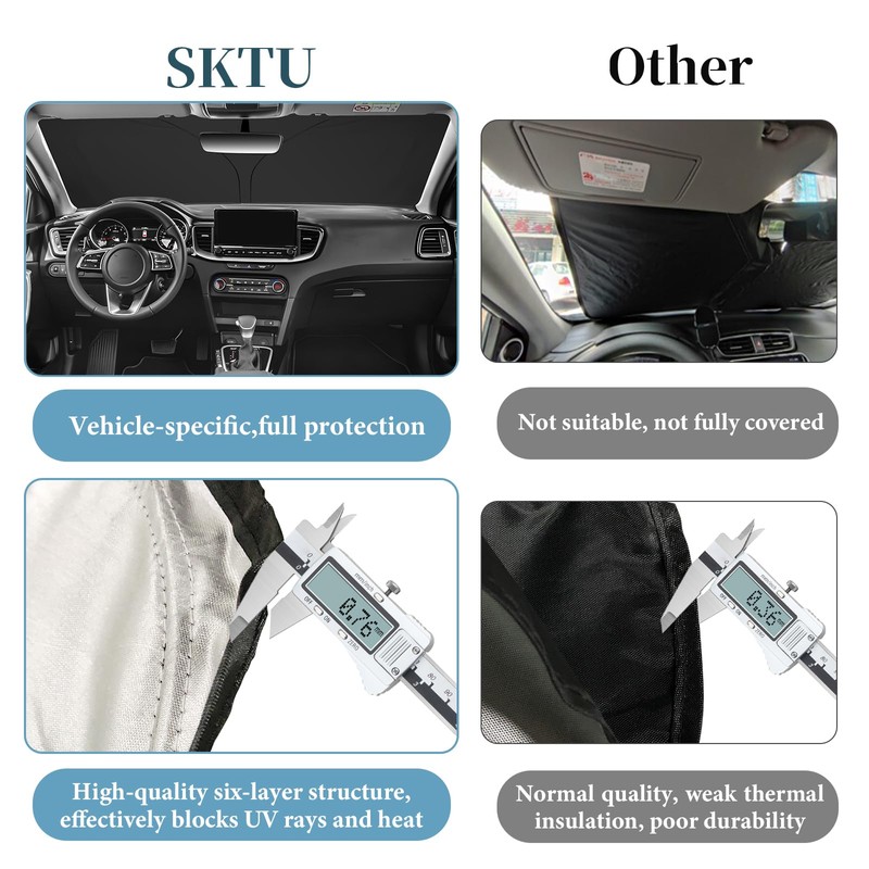 SKTU Sun Protection Windscreen Compatible with Kiα Ceed Xceed Proceed