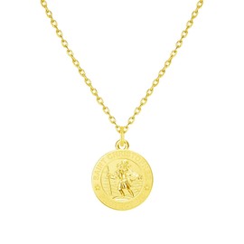 Philip Jones Gold Plated St Christopher Necklace