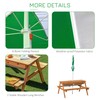 Outsunny Kids Picnic Table with Umbrella and Storage Inside, Sand