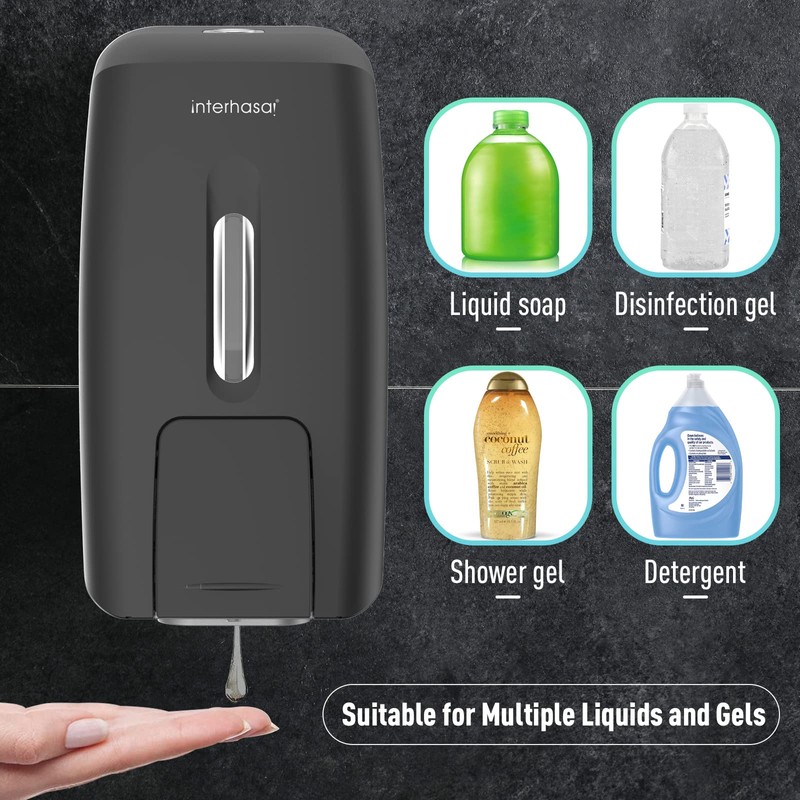 interhasa! Soap Dispenser Wall Mount Refillable 28oz Hand Sanitizer Dispenser