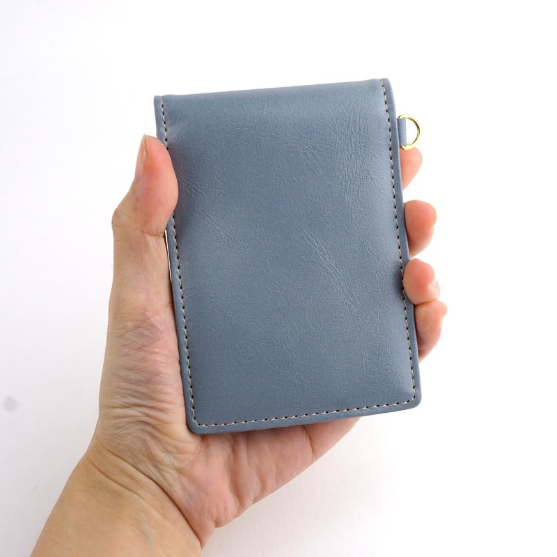 Emono Pass Case, Commuter Pass Case, 3 Sided, Bifold, blue