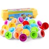 Sipobuy Matching Puzzle Eggs Educational Geometric Toy, 12 Pack Colour