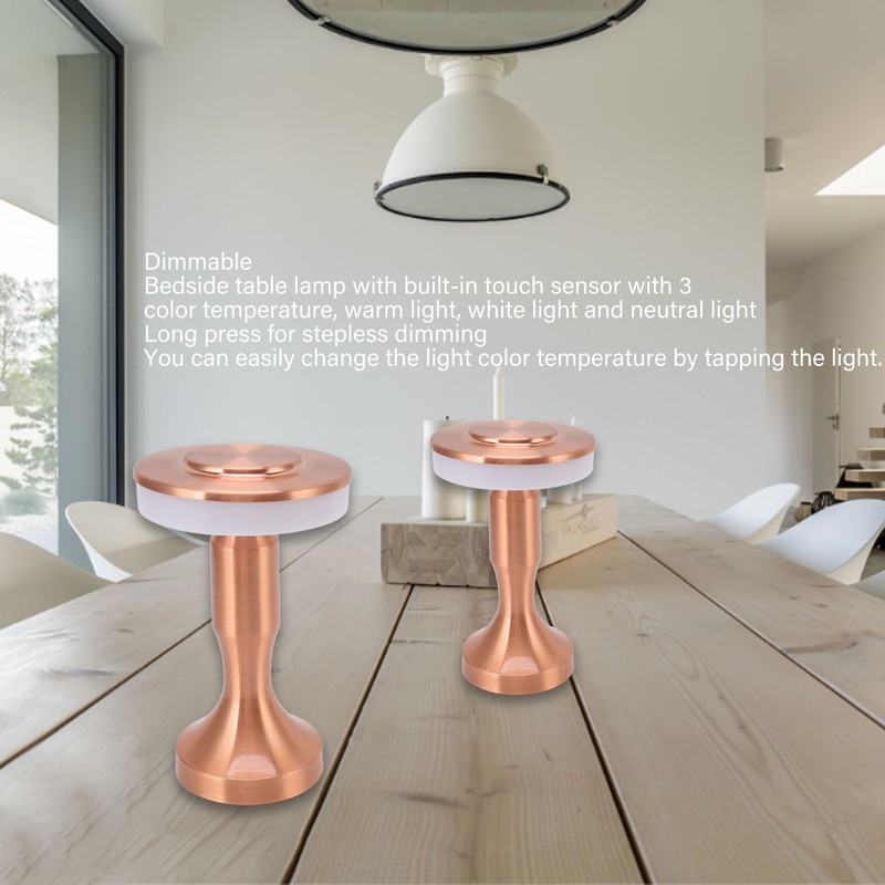 Portable LED Table Lamp Touch Sensor 3 Color Temperatures Rechargeable