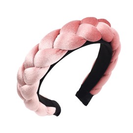 AOVNA Braided Headband Wide Hair Hoop Twisted Knotted Headband Vintage Padded Hair Hoop for Women (Red)