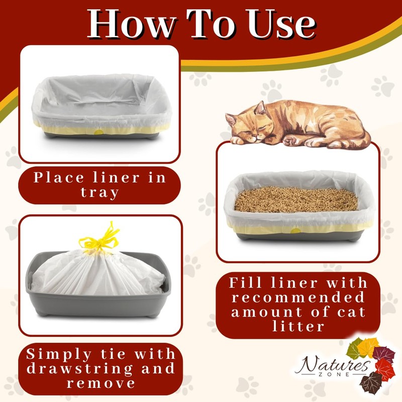 Natures Zone Cat Litter Tray Liners Large 20 Pack |
