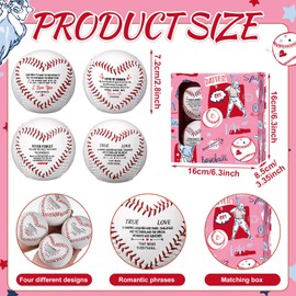 Jenaai 4 Pcs Baseball Season Gift for Him Senior Night Romantic Baseball Fan Gift with Inspirational Messages Game Day Sports Keepsake for Boyfriend Husband Coach Player Appreciation Easter Basket