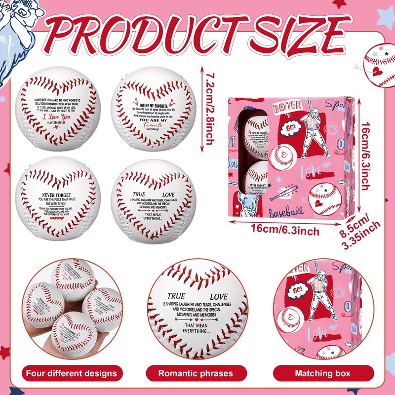 Jenaai 4 Pcs Baseball Season Gift for Him Senior Night