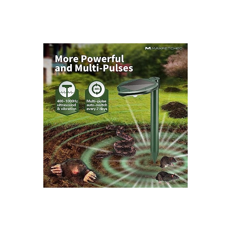 Snake Repellent Solar Powered Ultrasonic Outdoor – Oversized Mole Gopher