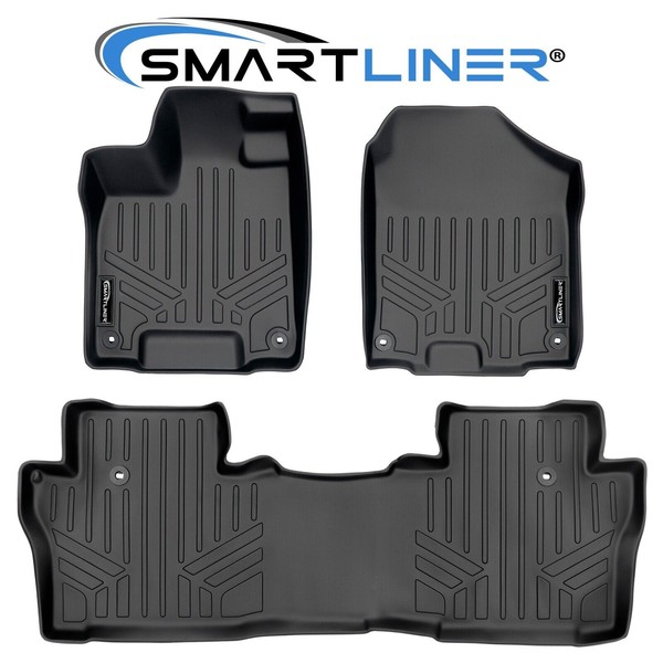 SMARTLINER Custom Fit Floor Mats 2 Rows Liner Black for