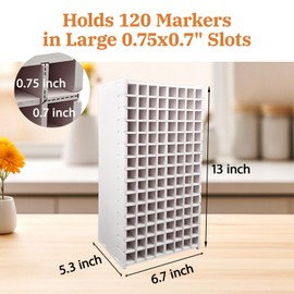 Botyboty Marker Organizer, Marker Holder Storage Organizer 120 Slots for Desk, Alcohol Marker Storage Organizer Horizontal Portable Art Storage Rack Display Shelf Organizador De Marcadores
