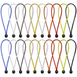Ball Bungee Cords, 20 Pcs Colour Reusable Tie Down Cord for Camping Tents, Wire Hold, Tarpaulins, Pavilions (4.72 inch)