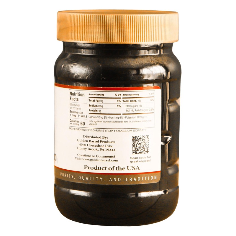 Golden Barrel Sorghum Syrup Wide Mouth Jar, 16 oz (Pack