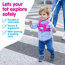 Trunki ToddlePak - Fuss Free Baby Walking Reins and Toddler Safety Harness – Betsy Bear (Pink)
