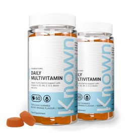 Known Daily Multivitamin Gummies – Blood Orange Flavour – Vegan Gummy Supplement – Vitamin A, C, D, E, B6, Biotin, Zinc, Iodine – Immune Health, Energy, Wellbeing (2 Month Supply)