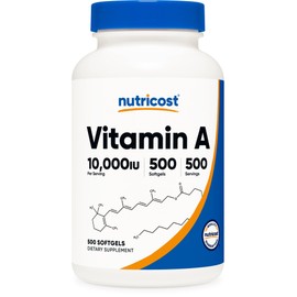 Nutricost Vitamin A 10,000 IU, 500 Softgels (2 Bottles)