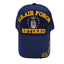 Retired Air Force Baseball Cap Navy Blue Embroidered