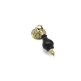 Restore Hardware Victorian Brass & Ebony Tear Drop Drawer Pull - Antique Cabinet, Spool Cabinet, Vintage Cupboard