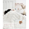 July Reversible Faux Rabbit Fur Throw Blanket, Cozy Plush Bubble