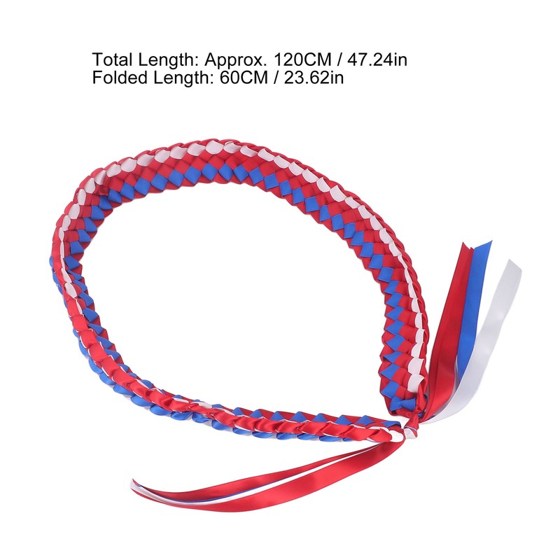 120CM Graduation Ribbon Lei Adjustable Handmade 4 Strands Braided Necklace