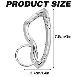 Cool Cute Carabiner Keychain Alloy Irregular Key Ring Extra-Large Shiny Chrome Holder Organizer Purse Car Keys Handbag Backpack Bag Charms Gifts