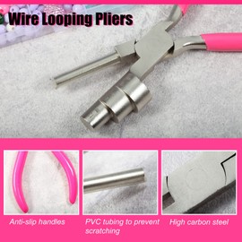 SPEEDWOX 3-Stage Wire Loop Pliers, 0.5 inch (13 mm), 0.6 inch (16 mm), 0.8 inch (20 mm), Wire Loop Pliers, Round Pliers, Round Pliers, 6.5 inches (165 mm), Circular Processing, Wire Art, Craft Tools,