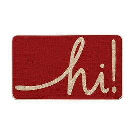 Artoid Mode Red Hi Valentine's Day Doormat, Daily Home Decor Low-Profile Switch Rug Welcome Door Mat Floor Mat for Indoor Outdoor 17x29 Inch