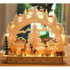 BRUBAKER Christmas LED Light Arch - Winter Village - 11.8 x 3.5 x 9.8 Inches