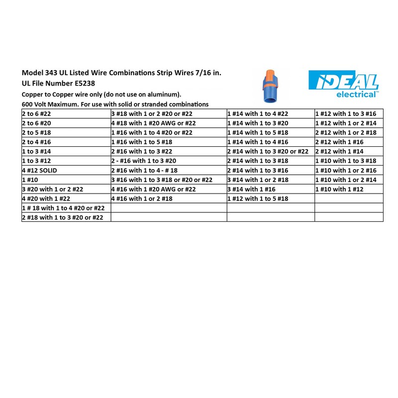IDEAL Electrical Twister ProFLEX Mini (30-343) Orange/Blue Wire Connector, Box