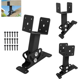 Roof Riser Beam Bracket Kit, Adjustable Heavy Duty Roof Mount Bracket for Wood Patio Cover Pergola Gazebo Canopies (3, Model C)