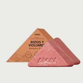 Shampoo y Acondicionador en Barra AMAI Natural – Rizos y Volumen, Sin Sulfatos, Vegano, Con Aceite de Coco y Karité, Para Cabello Rizado u Ondulado – Dura hasta 60 lavadas