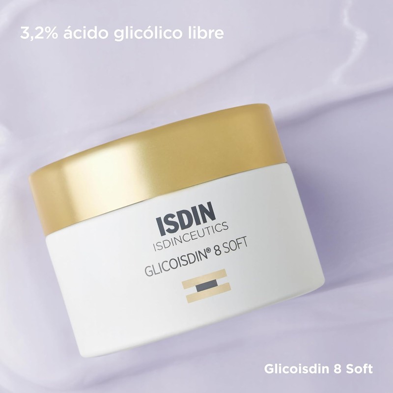 Isdinceutics Glicoisdin 8 Soft, Crema Facial Antiedad con Ácido Glicólico
