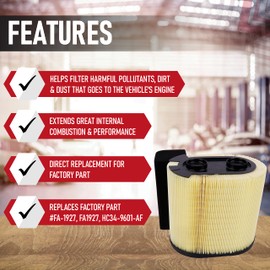 Filtro de aire de repuesto compatible con vehículos Ford – 2017-2019 – 6.7L motor diésel – F-250, F-350, F-450, F-550 Super Duty – Sustituye a FA-1927, HC34-9601-AF, PA8219- Limpiador de elementos de aire