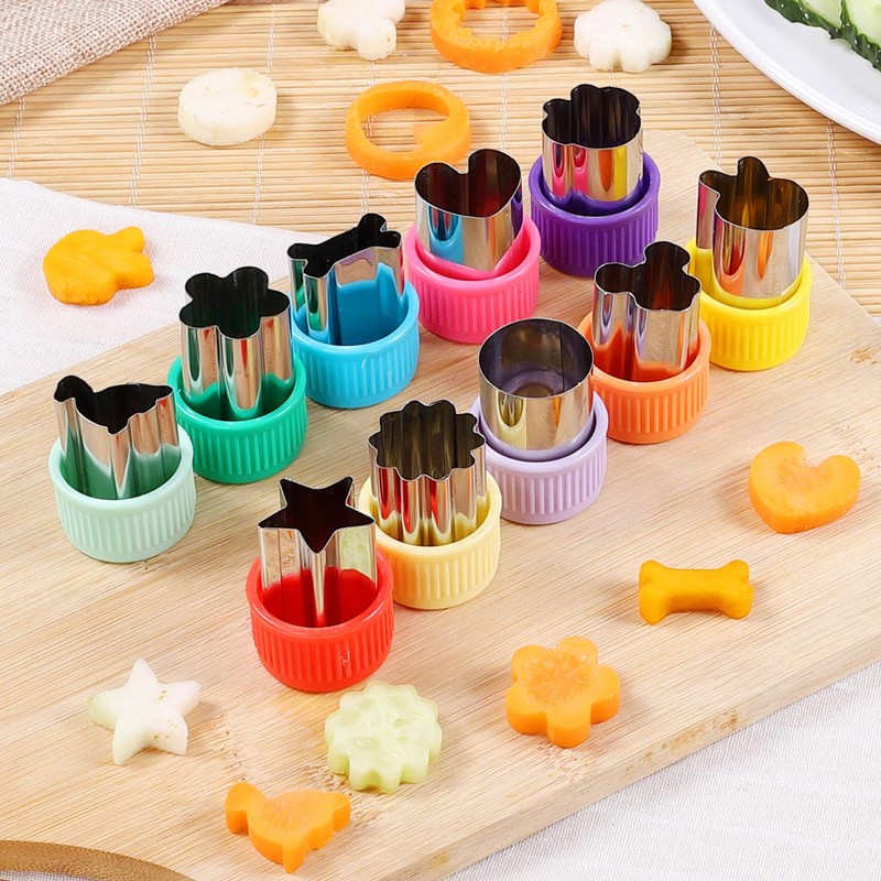 12 pcs Mini Cookie Cutters Vegetable Cutter Shapes Sets Fruit