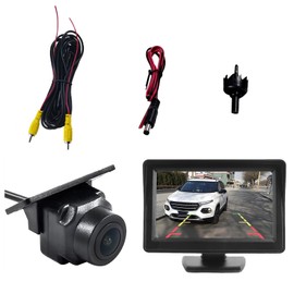 HD Backup Camera for Car with 4.62In Monitor,IP68 Waterproof Night Vision Back Up Camera for Cars 170° Wide Angle,Universal Reverse Camera for Car Backup Camera for Truck Car Accessories