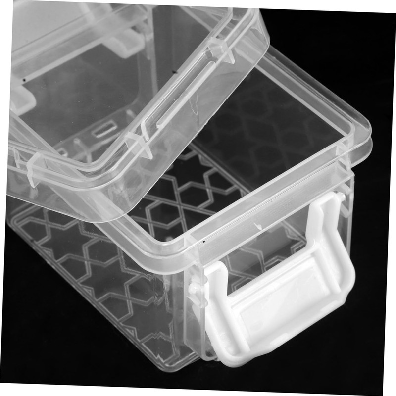 Gatuida 5pcs Clear Stackable Storage Boxes Portable Plastic Organizers for