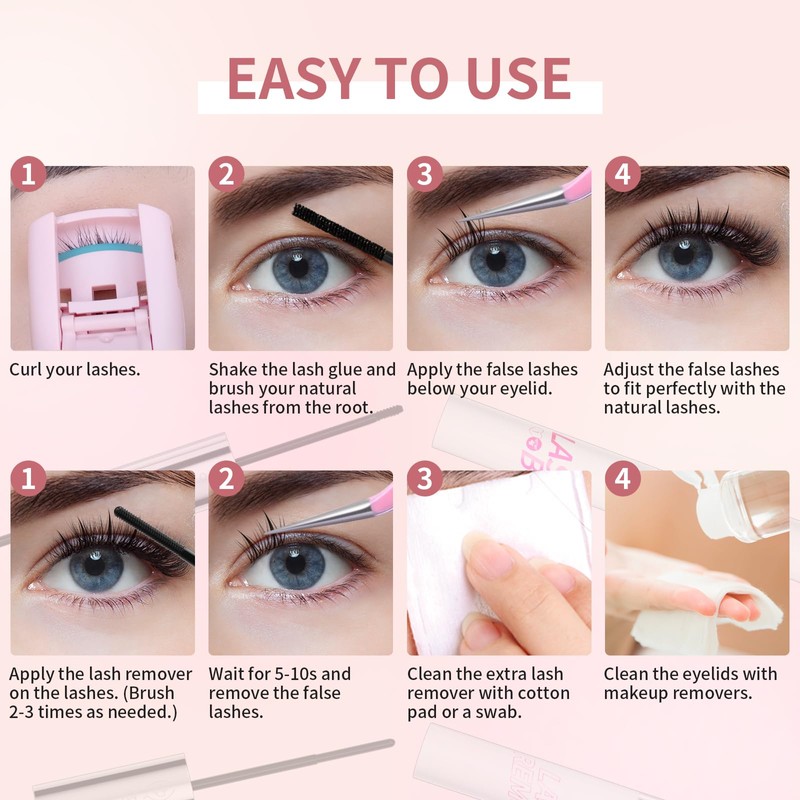 Mlen Diary Lash Clusters, 100 Pcs 10-16mm D Curl Individual