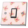 Pink Shabby Chic Roses Light Switch Sticker Vinyl Cover Skin