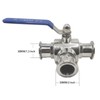 3-Way Ball Valve, 1.5 Inch Sanitary Ball Valve Clamp, 1/2