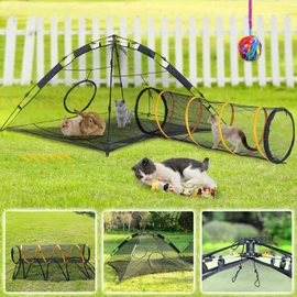 ITENT Cat Tent for Indoor and Outdoor Cat Enclosures(Outdoor, Tunnel, and Playhouse) Kitty Playpen X-Large Portable Kitten Tunnel Play Tents for Cats Rabbits and Small Animals