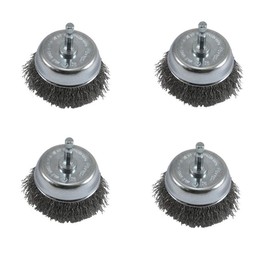 Forney 72731 Wire Cup Brush, Coarse Crimped with 1/4-Inch Hex Shank, 3-Inch-by-.012-Inch, Sold as 4 Pack