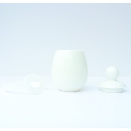 AggCoddler - Porcelain & Silicone Egg Cooker - Easily Cook Eggs with Toppings & Mix-Ins - Microwave & Dishwasher Safe - Steam, Poach, Boil Eggs - Displays Well in Kitchen (White - Malin)…